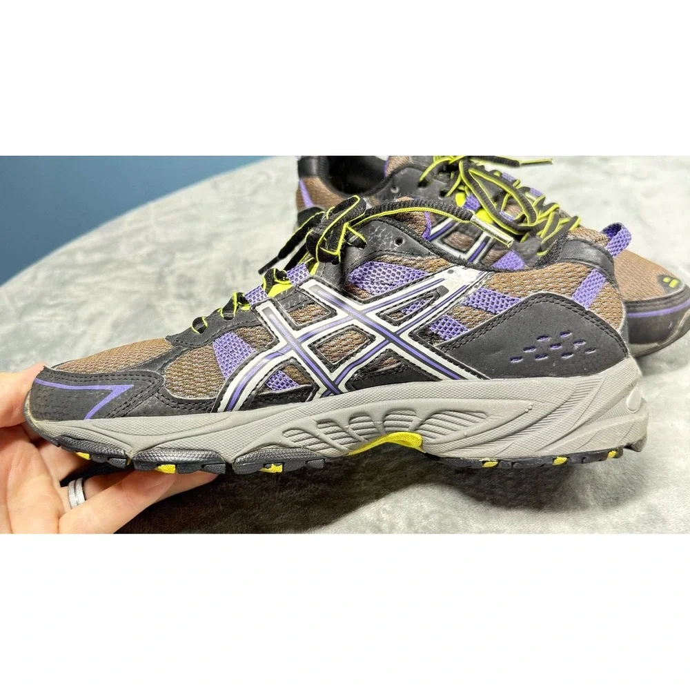 Asics Gel Venture Shoes Womens 8.5 Brown Purple Yellow Trail Running